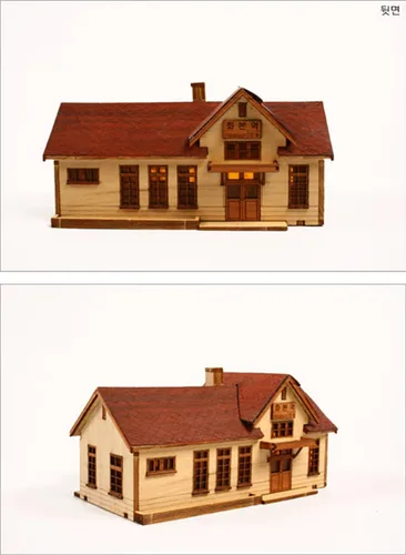 Vista 3 de Kit de modelo de madera de escritorio Estación pequeña - Hwabon