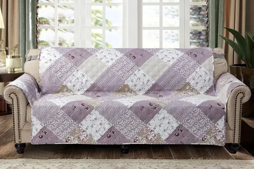 Vista 34 de Brilliant Sunshine Blue Toile Funda Acolchada con Quilted para Silla, 23 pulgadas de Ancho de Asiento, Protector de Muebles Antideslizante, Correa