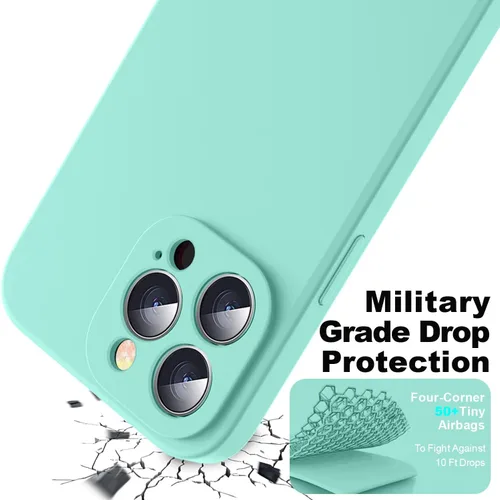 Vista 4 de Funda compatible con iPhone 14 Pro, silicona mejorada [protección de cámara] [forro de microfibra suave] Funda de goma de gel delgada cubierta