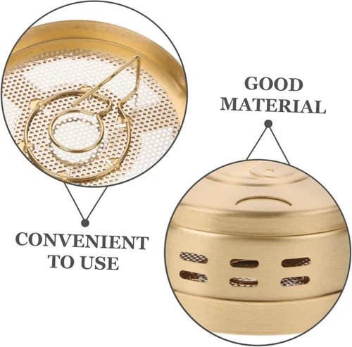 Vista 5 de Outanaya Caja de cobre portátil Moxa Tanque creativo Moxibustión para terapia Diseño ligero para múltiples partes del cuerpo Material de cobre