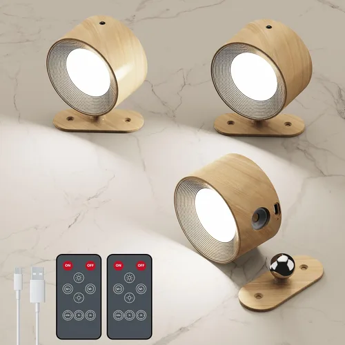 Vista 12 de AKSDA Luces de Lectura LED, Apliques de Pared Montados con 3 Temperaturas de Color y 3 Niveles de Brillo, Control Táctil Operado por Batería