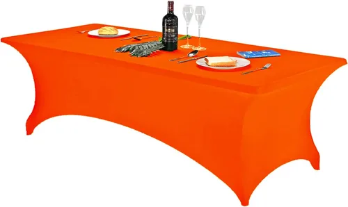 Vista 86 de FORLIFE - Funda de mesa de elastano, mantel ajustado de 4 pies para mesas rectangulares, funda elástica para patio, universal para bodas, banquetes