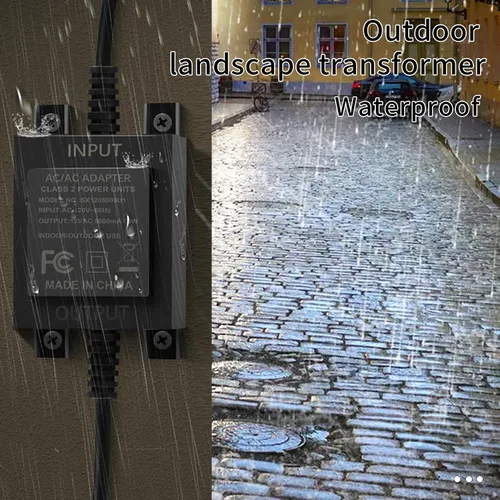 Vista 7 de Transformador de paisaje de bajo voltaje, 60 W 5 A, convierte 110 V-120 V CA a 12 V CA. Transformador de iluminación de paisaje para iluminación al