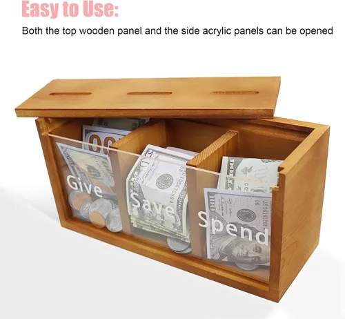 Vista 5 de Hucha para niños, hucha de ahorro de dinero para niños, caja de ahorro de dinero para niños, caja de ahorro de dinero segura para niños, enseña a