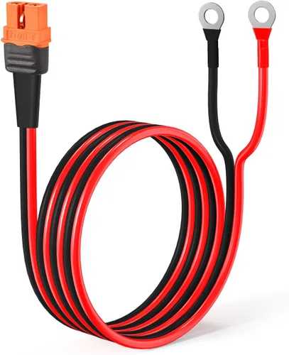 Vista 10 de ELFCULB Cable XT60i a terminal de anillo O, cable XT60i hembra de 10AWG a conector de anillo O con alambre puro estañado, para batería RC, estación