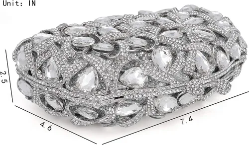 Vista 4 de MOSSMON Bolso de noche de lujo con diamantes de imitación de cristal