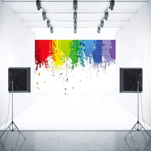 Vista 4 de Fondo de fiesta de salpicaduras de pintura colorida pintura arte fotografía fondo MEETSIOY pintura al óleo abstracta cabina de fotos accesorios