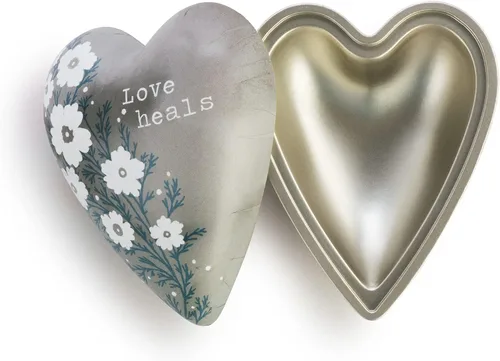 Vista 2 de DEMDACO Love Heals - Plato para baratijas con diseño floral gris de 3.5 pulgadas