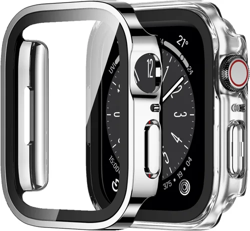 Vista 23 de Amizee Paquete de 2 fundas compatibles con Apple Watch de 1.575 pulgadas Series 6/5/4/SE con protector de pantalla integrado, carcasa rígida