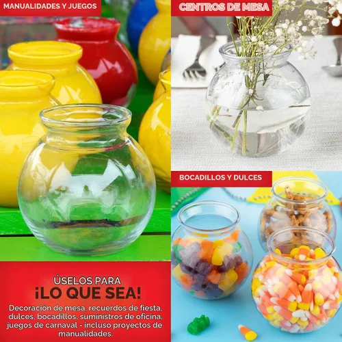 Vista 7 de Cuencos pequeños redondos de plástico para fiestas (paquete de 12) mini tazón transparente de 16 onzas, vasos inastillables para bebidas, centros