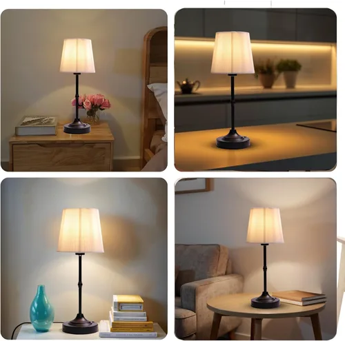 Vista 7 de Lámpara de Mesa Recargable Inalámbrica, Luz Cálida de Escritorio, Lámparas Táctiles Inalámbricas con Brillo Regulable Sin Escalones y Pantalla