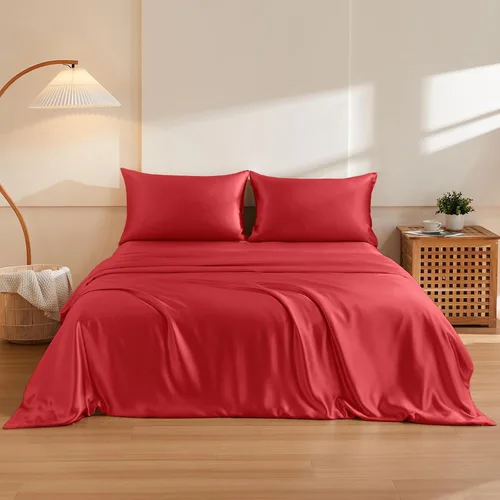 Vista 14 de THXSILK Juego de funda de edredón de seda de morera 100% pura de 3 piezas, ropa de cama de lujo ultra suave de grado 6A+, sábanas de seda