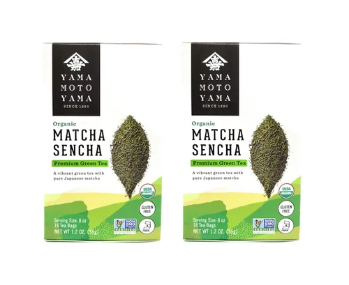Vista 3 de Yamamotoyama Té verde orgánico Hojicha Premium (paquete de 2, total de 2.4 onzas)