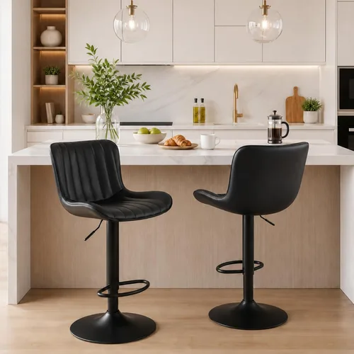 Vista 6 de YOUNIKE Taburetes de bar Juego de 2 taburetes de bar de cocina Chai Modern Todos Caqui