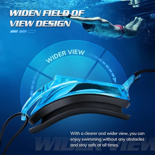 Vista 5 de Portzon Dynamics - Gafas de natación antiniebla, transparentes, sin fugas, para adultos, hombres y mujeres, color azul