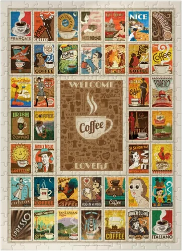 Vista 8 de MyPuzzle Coffee Collection: Impresión Multi-Imagen, Póster Vintage - Rompecabezas Premium de 100 Piezas para Adultos