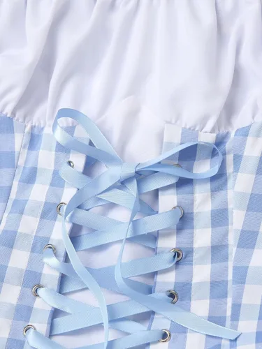 Vista 6 de MSemis Disfraz de sirvienta francesa para mujer, disfraz de uniforme de anime, cosplay, ropa de club