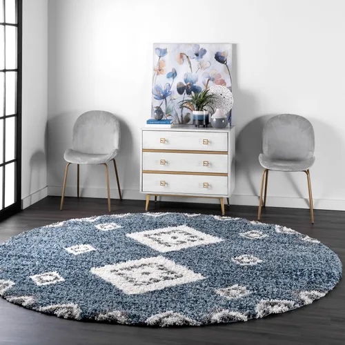 Vista 15 de nuLOOM Transitional Regina Shag - Alfombra decorativa, 3 x 5, color azul