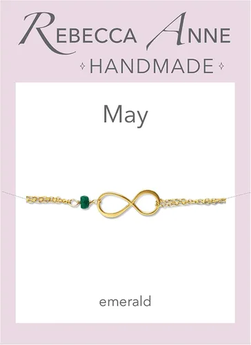 Vista 57 de Pulsera con dije de infinito con piedra natal, joyería hecha a mano, regalo para ella