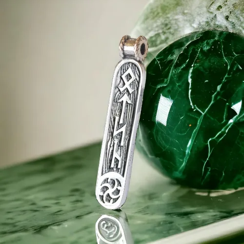 Vista 9 de Viking Rune Formula Pendant Necklace for Men Women - 925 Sterling Silver - Norse Nordic Celtic Jewelry - Runes Protection Amulet - Matching