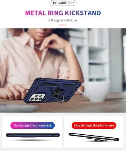 Vista 3 de Funda compatible con Xiaomi Poco X3 GT, compatible con Redmi Note 10 Pro (China), funda para teléfono 5G con soporte de anillo, fundas 2 en 1