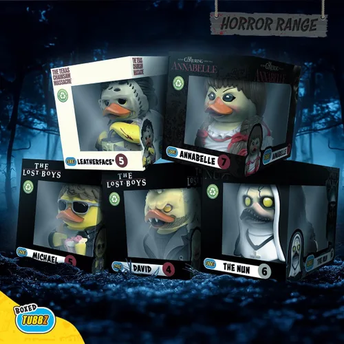 Vista 6 de TUBBZ Edición en caja: Horror - Figura de vinilo de pato de goma de Annabelle Cosplaying