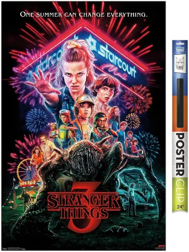 Vista 18 de Trends International Netflix Stranger Things: Season 3 - Póster de pared de una hoja, 14.725 x 22.375 pulgadas, versión enmarcada de madera