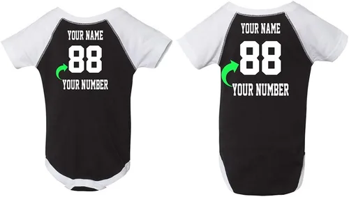 Vista 3 de Customized Infant Baseball Fine Jersey Bodysuit with Raglan Sleeves