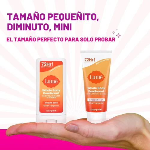 Vista 2 de Lume Desodorante de cuerpo entero - Crema + barra sólida Mini Bundle 0.5oz