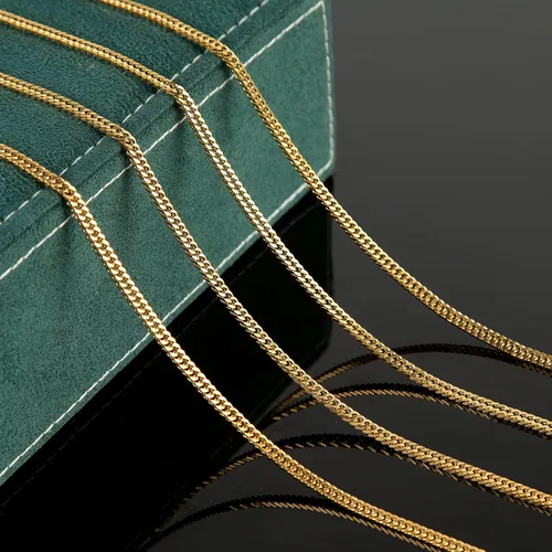 Vista 3 de YOUBEIYEE Cadenas de acero inoxidable de 16.4 pies para hacer joyas, rollo de cadena cubana chapado en oro con cierre de langosta para pulseras Oro