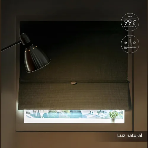 Vista 3 de GoDear Design Persianas Romanas Magnéticas 99.99% Oscuras para Ventanas, Persianas Tejidas Sin Cable para Dormitorio y Sala de Estar, Sin Taladro
