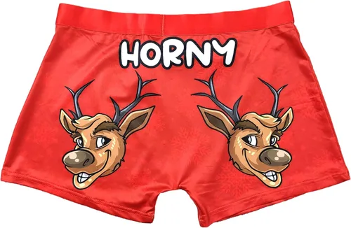 Vista 2 de Random Stock Apparel Ropa interior de Navidad para hombre, HO Fun Gag Gift Dirty Santa Boxer Calzoncillos