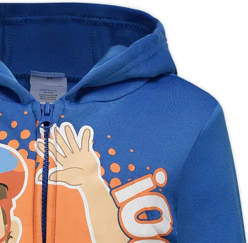 Vista 6 de Blippi Sudadera con capucha y cremallera para niños pequeños y niños grandes - Azul