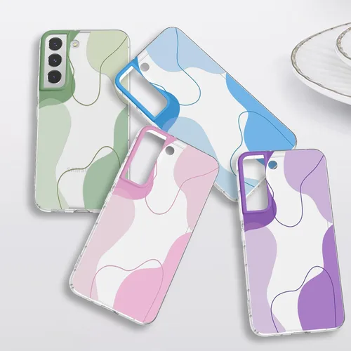 Vista 7 de DEFBSC Funda compatible con Samsung Galaxy S22, diseño artístico de forma suave con funda protectora de parachoques incorporada, bonita funda