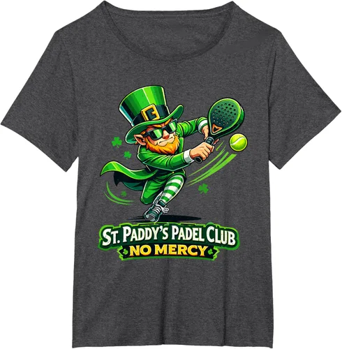 Vista 6 de St Patricks Day St Paddys Padel Club No Mercy Paddle Tennis T-Shirt