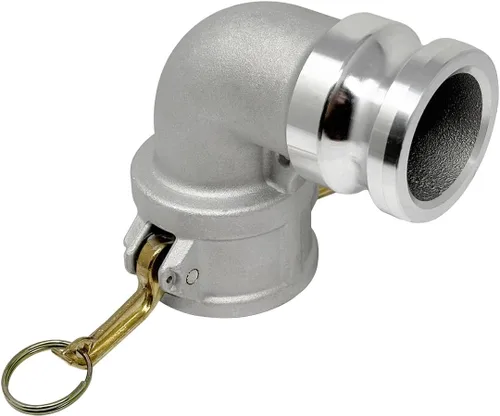 Vista 2 de Gloxco Tipo de aluminio DA leva y ranura de manguera de montaje, codo de 90 grados, 2 "Camlock hembra x 2" Camlock macho (CAM-20-DA90-AL)