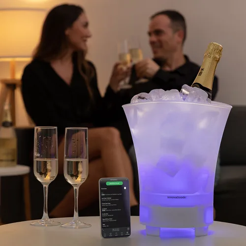 Vista 2 de Cubitera LED con Altavoz Recargable Sonice InnovaGoods