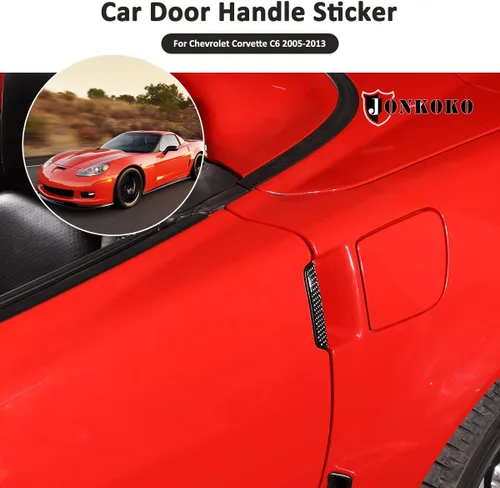 Vista 4 de Adhesivo de fibra de carbono suave para manija de puerta de automóvil compatible con Chevrolet Corvette C6 2005-2013 adhesivo para manija exterior