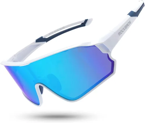 Vista 18 de ROCKBROS Polarized Sports Sunglasses Anti-Glare HD Cycling Sun Glasses Todo negro