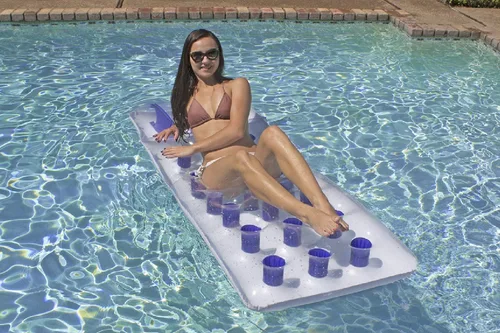 Vista 2 de Poolmaster Flotador inflable clásico francés de bolsillo para piscina, para adultos, color azul