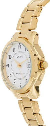 Vista 3 de Casio LTP-V004G-7B Reloj analógico de banda de acero inoxidable chapado en oro para mujer