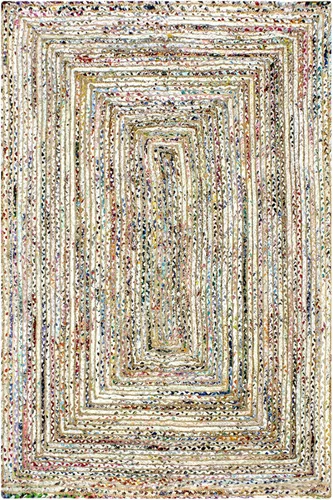 Vista 14 de Natural Jute Collection - Alfombra rectangular de 2 x 3 pies, alfombra de yute trenzada a cuadros multicolor de 0.27 pulgadas de grosor, ideal