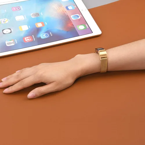 Vista 8 de Bandas de metal compatibles con Fitbit Alta/Fitbit Alta HR, malla de bucle de acero inoxidable transpirable, pulsera magnética ajustable