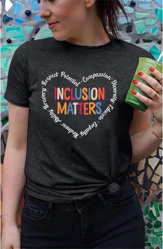 Vista 5 de Inclusion Matters - Camiseta para mujer con temática de salud mental y educación especial, camiseta para profesores, linda camiseta de terapeuta