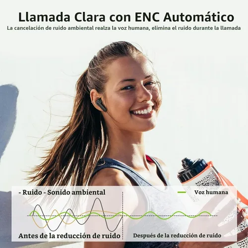 Vista 5 de Auriculares inalámbricos para iPhone 17 Air 16 15 Pro Max 14 Plus 13, auriculares Bluetooth 5.3 con cancelación de ruido con micrófono y graves