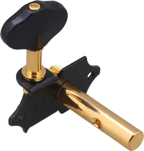 Vista 6 de Yibuy Aleación de zinc negro dorado estilo abierto máquina de guitarra cabeza afinación clavijas de bloqueo sintonizadores 3L 3R 18:1 para guitarra