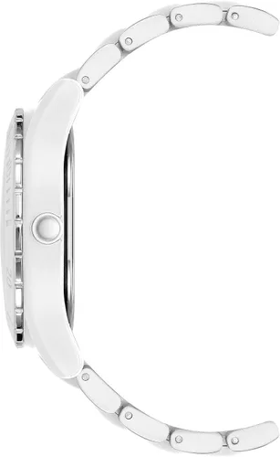 Vista 2 de Anne Klein Reloj de pulsera de plástico reciclado solar para mujer, AK3911, BlancoPlata, Japonés