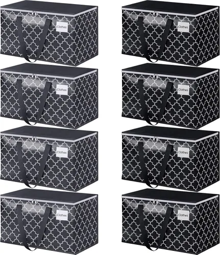Vista 14 de Bolsas de mudanza extra grandes, bolsas de almacenamiento resistentes con cremallera superior y asas resistentes, suministros de mudanza