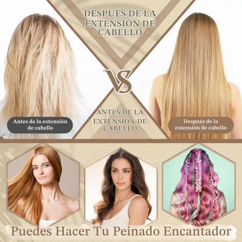 Vista 5 de Yuxung - Juego de 2500 piezas de extensiones de cabello con micro anillos