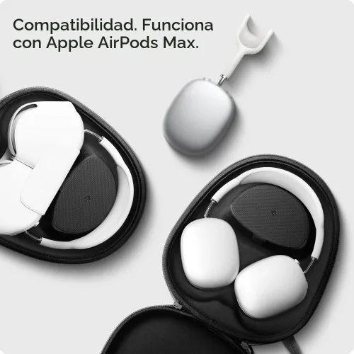 Vista 2 de Spigen Klasden - Funda de viaje diseñada para Airpods Max [compatible con funda inteligente para modo de sueño] - Gris carbón